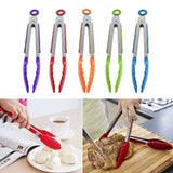 Stainless steel Silicone BBQ Tongs