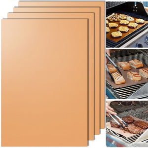 2pcs Copper Reusable BBQ Grill Mat