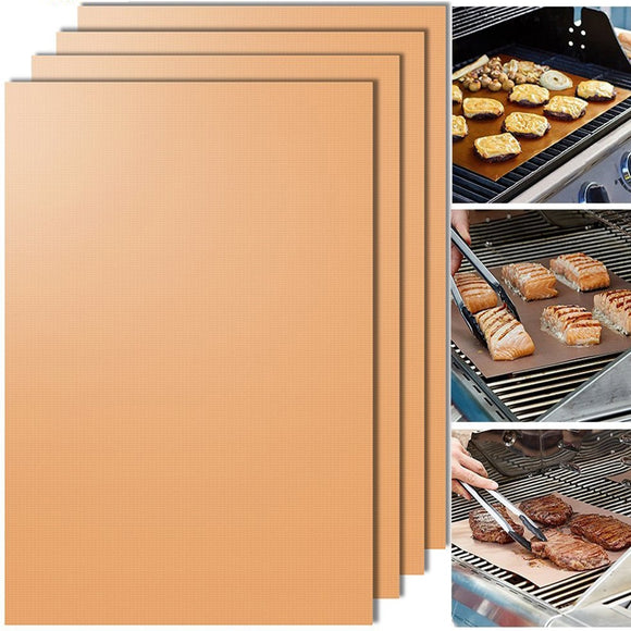 2pcs Copper Reusable BBQ Grill Mat