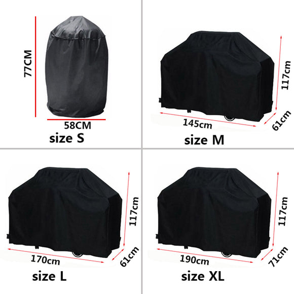 Black Waterproof BBQ Cover 4 Sizes